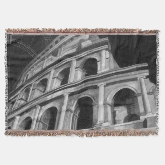 Roman Colosseum met Architectural Drawings Deken (Voorkant)