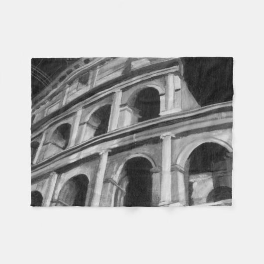 Roman Colosseum met Architectural Drawings Fleece Deken (Voorkant (Horizontaal))