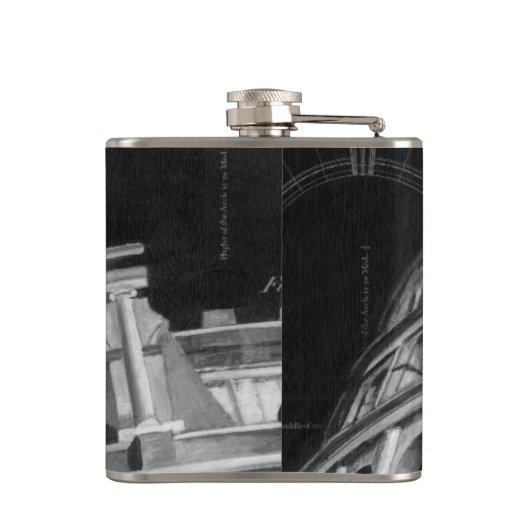 Roman Colosseum met Architectural Drawings Heupfles (Achterkant)