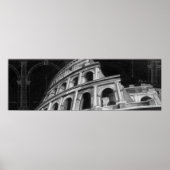 Roman Colosseum met Architectural Drawings Poster (Voorkant)