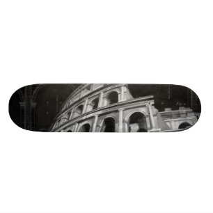 Roman Colosseum met Architectural Drawings Skateboard