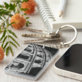 Roman Colosseum met Architectural Drawings Sleutelhanger (Voorkant Rechts)