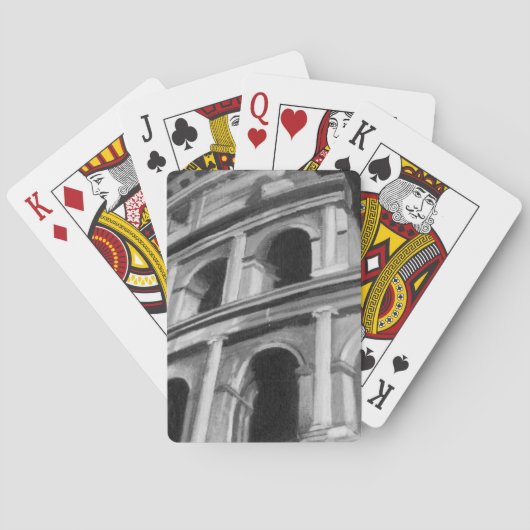 Roman Colosseum met Architectural Drawings Speelkaarten (Achterkant)