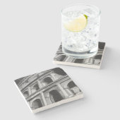 Roman Colosseum met Architectural Drawings Stenen Onderzetter (Zijkant)