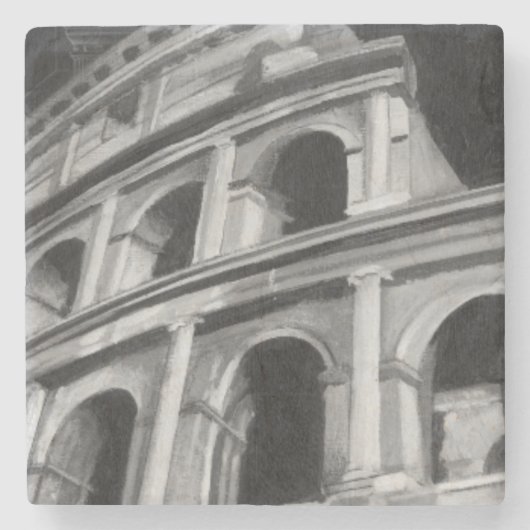 Roman Colosseum met Architectural Drawings Stenen Onderzetter (Voorkant)
