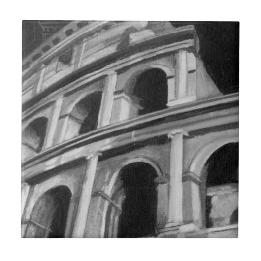 Roman Colosseum met Architectural Drawings Tegeltje (Voorkant)