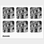 Roman Colosseum met Architectural Drawings Vierkante Sticker (Vel)