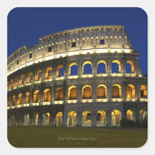 Roman Colosseum, Rome, Italië 3 Vierkante Sticker (Voorkant)