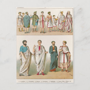 Roman Dress uit 'Trachten der Voelker', 1864 Briefkaart