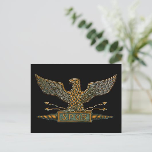 Roman Eagle Copper Finish Briefkaart (Staand voorkant)