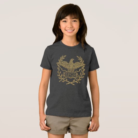 Roman Empire Eagle Mozaïek Embleem Tri-Blend Shirt (Voorkant volledig)