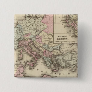 Roman Empire, Griekenland Vierkante Button 5,1 Cm