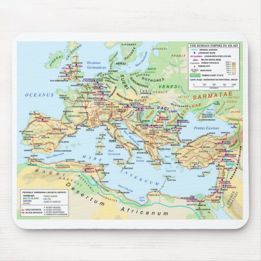 Roman Empire Map Mousepad Muismat (Voorkant)