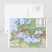 Roman Empire Map tijdens de vorst van keizer Hadri Briefkaart (Voorkant / Achterkant)