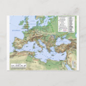 Roman Empire Map tijdens de vorst van keizer Hadri Briefkaart (Voorkant)
