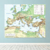 Roman Empire Map tijdens de vorst van keizer Hadri Canvas Afdruk (Insitu (Houten vloer))