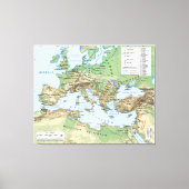 Roman Empire Map tijdens de vorst van keizer Hadri Canvas Afdruk (Voorkant)