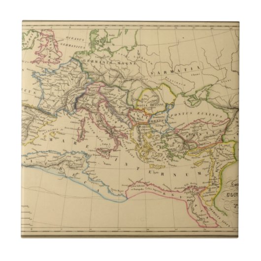Roman Empire onder Constantine en Trajan Tegeltje (Voorkant)