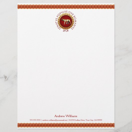 Roman Empire Style Gepersonaliseerd Briefhoofd (Voorkant)