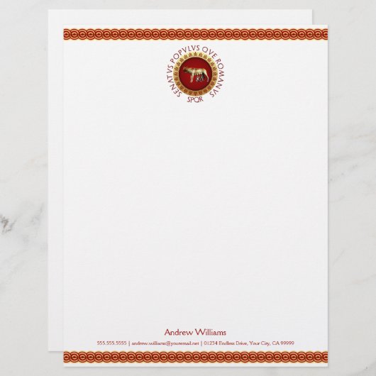 Roman Empire Style Gepersonaliseerd Briefhoofd (Voorkant / Achterkant)