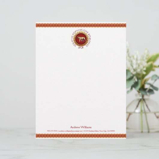 Roman Empire Style Gepersonaliseerd Briefhoofd (Staand voorkant)