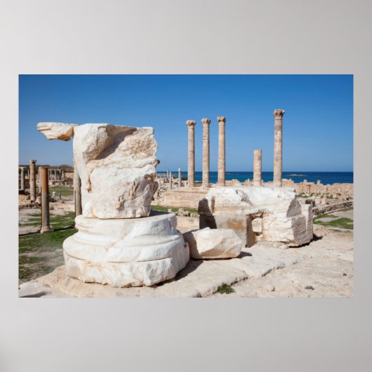 Roman Forum And Remains Of Statue, Sabratha, AZ Poster (Voorkant)
