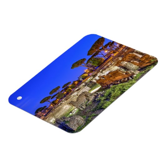 Roman Forum in Rome 's nachts, Italië - HDR. Magneet (Linkerzijde)