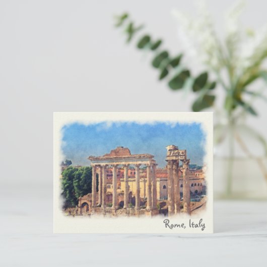 Roman forum ruïnes briefkaart (Staand voorkant)