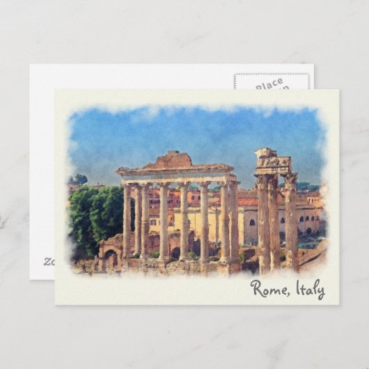 Roman forum ruïnes briefkaart (Voorkant / Achterkant)