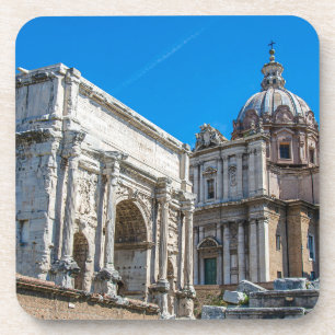Roman Forum ruins in Rome, Italië Bier Onderzetter