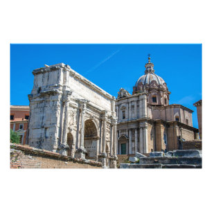 Roman Forum ruins in Rome, Italië Foto Afdruk