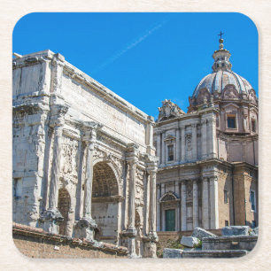 Roman Forum ruins in Rome, Italië Kartonnen Onderzetters