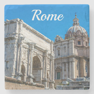 Roman Forum ruins in Rome, Italië Stenen Onderzetter