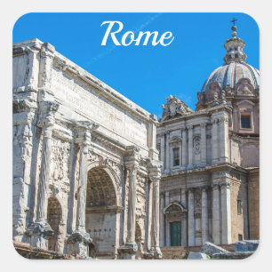 Roman Forum ruins in Rome, Italië Vierkante Sticker