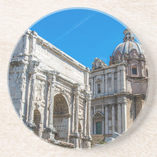 Roman Forum ruins in Rome, Italië Zandsteen Onderzetter