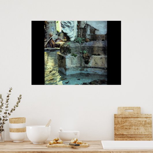 Roman Fountain, Aix-en-Provence, Frankrijk Poster (Keuken)