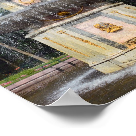 Roman Fountain, Peterhof, Rusland Poster (Hoek)