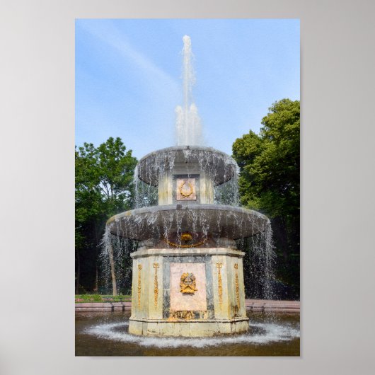 Roman Fountain, Peterhof, Rusland Poster (Voorkant)