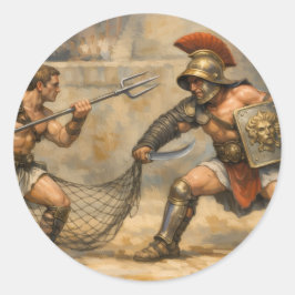 Roman Gladiator Duel  Ronde Sticker