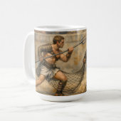 Roman Gladiator fight Classical Art Koffiemok (Voorkant links)