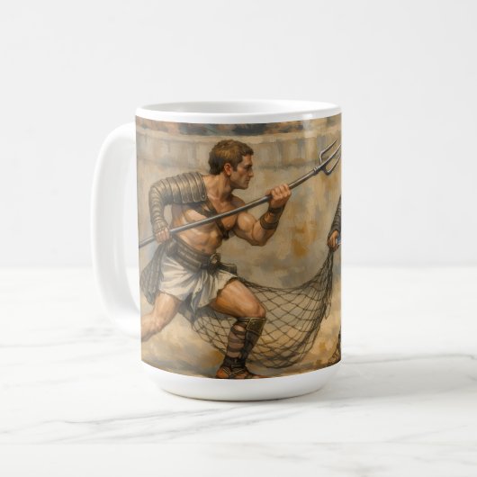 Roman Gladiator fight Classical Art Koffiemok (Voorkant links)