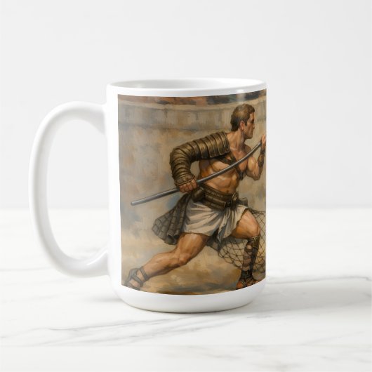Roman Gladiator fight Classical Art Koffiemok (Links)