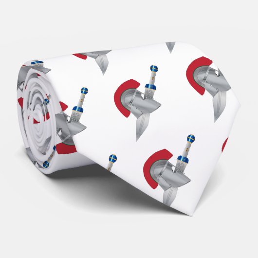 Roman Gladiator Helmet en zwaard Stropdas (Opgerold)