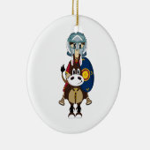 Roman Gladiator op Horse Ornament (Rechts)