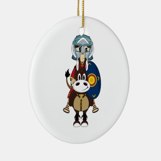 Roman Gladiator op Horse Ornament (Rechts)