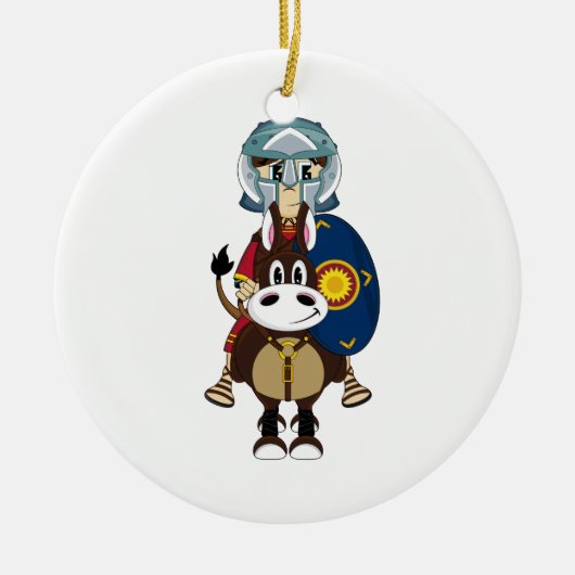 Roman Gladiator op Horse Ornament (Voorkant)