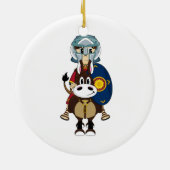 Roman Gladiator op Horse Ornament (Achterkant)