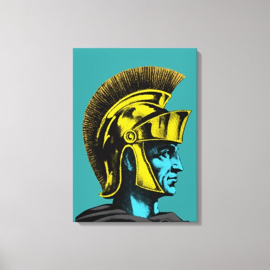 Roman Gladiator Pop Art Portret Canvas Afdruk (Voorkant)