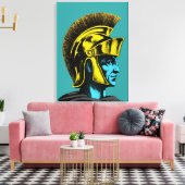 Roman Gladiator Pop Art Portret Canvas Afdruk (Insitu (Woonkamer))