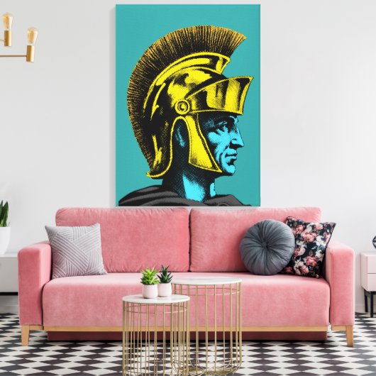 Roman Gladiator Pop Art Portret Canvas Afdruk (Insitu (Woonkamer))